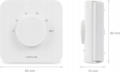 Термостат без кабел Салус HTR RF20, ZigBee, дневна контрола, на батерии, бел