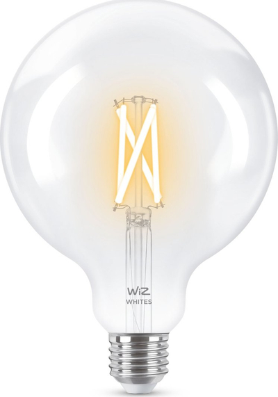 Llambë inteligjente WiZ Filament G125, 7W LED 60W EQ, E27, xham transparent