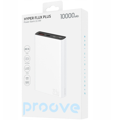 Power bank Proove Hyper Flux Plus, 10000mAh, 22.5W, i bardhë