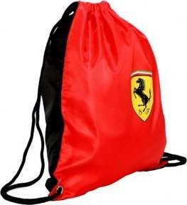 Çante sportive Ferrari Gym Bag, me litar shpine, e kuqe me të zezë