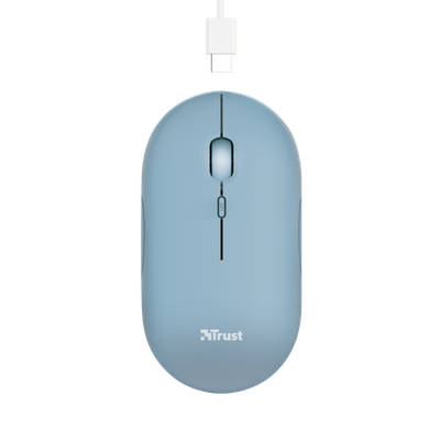 Maus TRUST PUCK/, optik, 1600 DPI/USB + bluetooth, i kaltër