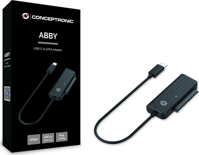 Adaptor USB C në SATA Conceptronic ABBY02B, 5Gbps, i zi