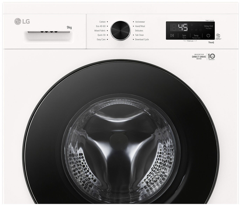 Lavatriçe LG F4X1009NWB, 9 kg, 1400 rpm, me avull, WiFi, e bardhë