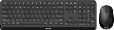 Set tastierë dhe maus Philips SPT6407 SPK7407, pa kabëll, me 2.4GHz dhe Bluetooth, ngjyrë e zezë