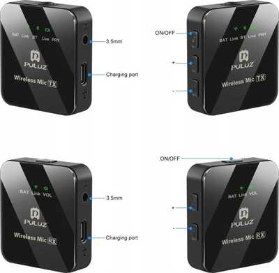Mikrofon wireless Puluz TRRS, Bluetooth, 3.5mm TRS TRRS, i zi