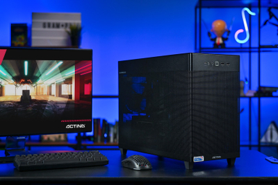 Компјутер за гејминг Actina Ryzen 5 7500X3D, 32GB RAM, 1TB SSD, Radeon RX 9070, Windows 11, црн мини куќиште