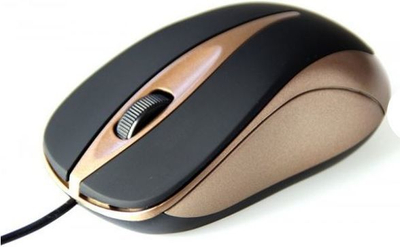 Maus Media-Tech Plano, me kabllo, USB, i zi dhe i artë