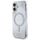 Mbulesë telefoni Guess HC Resin Bottom Glitter MagSafe për iPhone 16 6.1", transparente, argjendtë