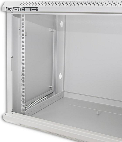 Кабинет мрежен Qoltec RACK 19", 600 x 450 x 500 mm, сив