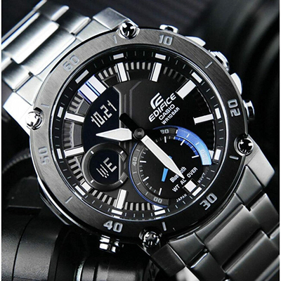 Orë dore për meshkuj Casio Connected Edifice Premium ECB-20DB-1AEF (651), e argjendtë/zezë