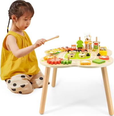 Tavolinë edukative Viga PolarB Montessori, prej druri, multiaktivitet, shumëngjyrëshe