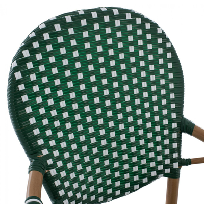 Stol bari alumini bamboo look,"HM5794.01", gjelbër/ bardhë