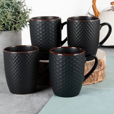 Set filxhanësh qeramike Vilde Ceramic Black, 400 ml, 4 copë, të zinj