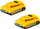 Set baterish DeWalt DCB183D2-XJ, 18V, 2Ah Li-Ion, i verdhë