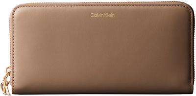 Portofol Calvin Klein CK Large Zip Around LV04F1093G, i madh, bezhë