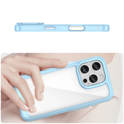 Mbulesë telefoni Hurtel Outer Space për iPhone 16e, TPU fleksibël, pjesë e pasme transparente, blu