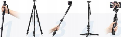 Tripod Ulanzi TT35, 145cm, fiber karboni, me ball head