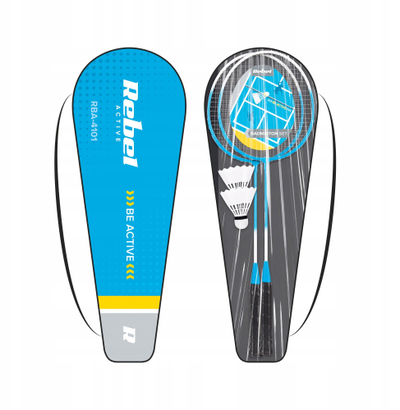 Set badminton Rebel Active, çelik i forcuar, 2 raketa edhe 2 fiteza, blu me bojë të bardhë