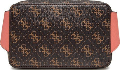 Појасна чанта Guess Camy, текстил, лого 4G, корално кафеава за жени