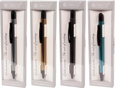 Stilolaps metalik Sadpex Cresco Stylis, me stylus për ekran prekje, bojë blu, ngjyra të përziera