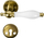Dorezë dere Home>it Brass, për derë 30–45mm, dorezë druri e bardhë