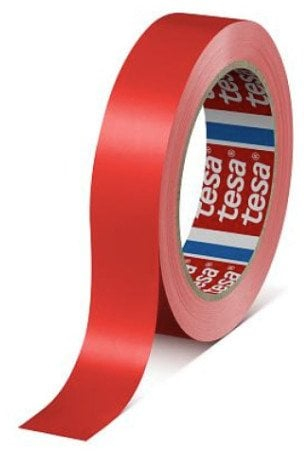 Лента за пакување Tesa, 66m, 25mm, црвена