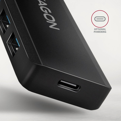 HUB USB Axagon HUE-C1A, 4 porta, USB 3.2 5Gbps, i zi