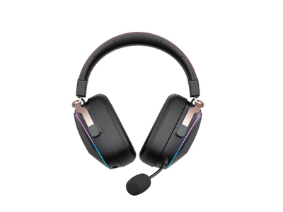 Kufje gaming Havit H2039BG, pa tela, RGB, të zeza me të kuqe