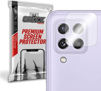 Mbrojtës kamere GrizzGlass për Samsung Galaxy A22, xham hibrid, set 2 copë, transparent