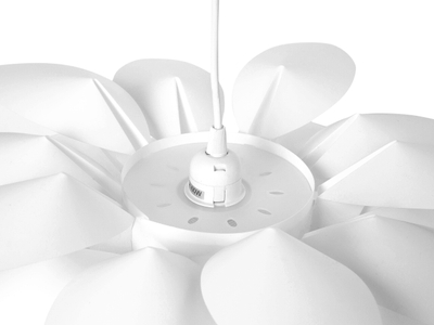 Llambë varëse MUSONE Pendant Lamp, me petale dekorative, plastike, e bardhë