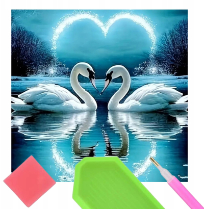 Set pikture me diamante Norimpex Magical love on icy water, 40x30 cm, shumëngjyrësh