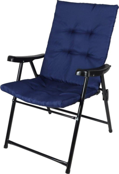 Karrige palos që për kopsht Saska Garden 1055695, me jastëk, metalike, blu navy
