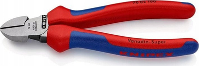Gërshërë prerëse anësore Knipex 70 02 160, 160mm, doreza dy komponentëshe, e kuqe blu