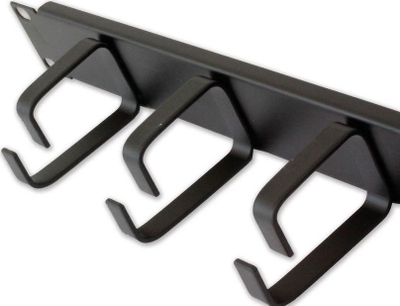 Organizues kabllosh për rack 19" Techly 305922, 1U, 5 mbajtëse 65mm, i zi