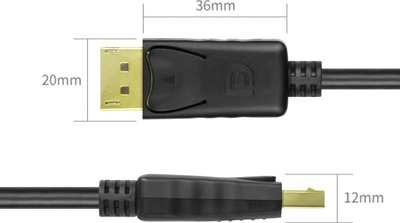Kabllo Unitek DisplayPort (Y-C610BK), e zezë