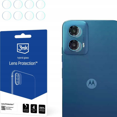 Mbrojtëse kamerë 3MK Lens Protect Motorola Moto G34 5G, xham hibrid 7H, set 4 copë, transparente
