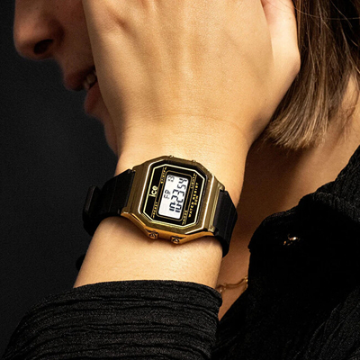 Orë dixhitale për femra Ice Watch ICE Digit Retro Black Gold, e zezë