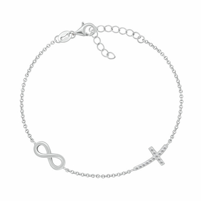 Byzylyk për femra Brilio Silver Infinity and Cross, i argjendtë