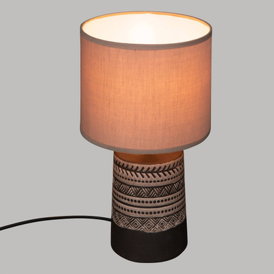 Lampë tavoline Atmosphera Ceramic, bazë qeramike, 34 cm, bezhë