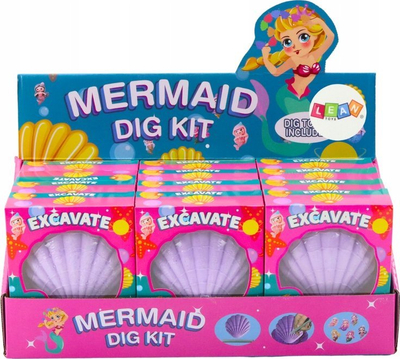 Set arkeologjik Mermaid in a Shell, me daltë dhe furçë, lodër edukative