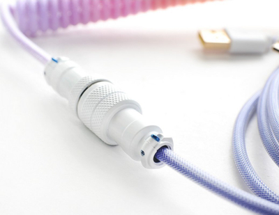 Kabllo spirale për tastierë Ducky Coiled Cable V2 Afterglow, USB A në USB C, me kokë aviacioni 5 pin, me shumë ngjyra