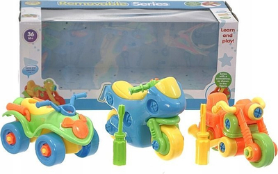 Set lodrash montuese Adar Vehicles, 3 makina, për kalamoj 3+, shumëngjyrësh
