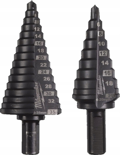 Set freza shkallore Milwaukee Cobalt, 4-20mm, 6-35mm, të zeza