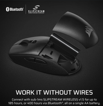 Mouse gaming CORSAIR M55 Wireless, optik, pa kabllo, i zi