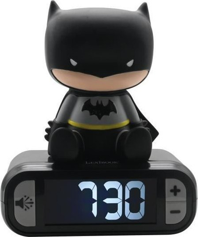 Orë zgjimi për kalamaj Lexibook Batman, ekran LCD, dritë nate, e zezë