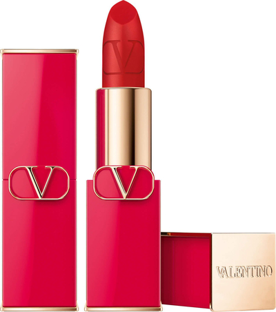 Buzëkuq Valentino Red Matte Cream Lipstick 211A, mat kremoz, i rimbushshëm 3.5g, i kuq