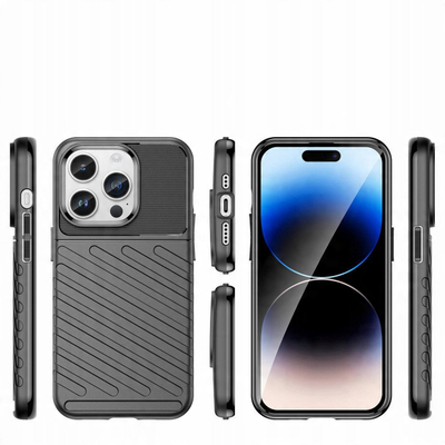 Mbulesë telefoni Hurtel Thunder Case iPhone 14 Pro, TPU i fortë, mbrojtje nga goditjet, e zezë