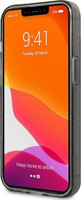 Këllëf telefoni Guess GUHCP13SPCUGL4GBK për iPhone 13 mini, hard case, me shkëlqim Glitter, i zi