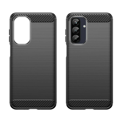 Mbrojtëse telefoni Carbon për Samsung Galaxy A26, pamje karboni, kundër rënieve, e zezë