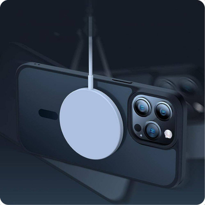Mbrojtëse telefoni Tech-Protect Magmat MagSafe për iPhone 11, transparente, me buzë të zeza